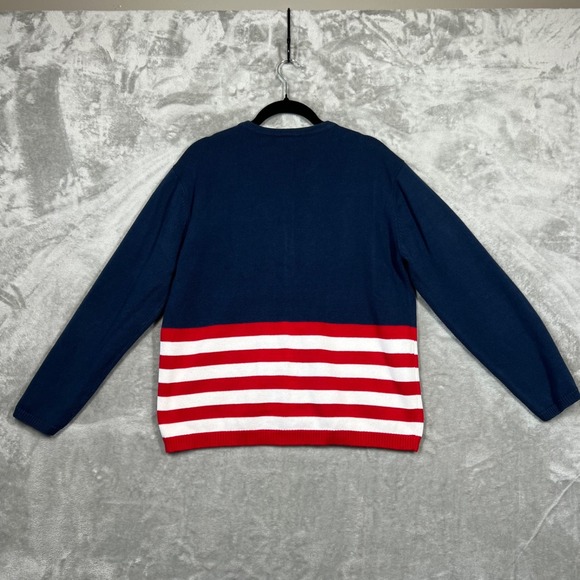Crystal Kobe Cardigan Women's XL Blue Stars & Stripes Flag 4th‎ of July Teacher - Picture 3 of 10